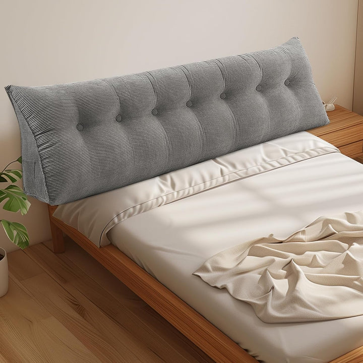 OHMG 200CM Rückenkissen,Lesekissen Für Bett Und Sofa,Praktisches Seitenfach,Removable Cover,Keilkiss