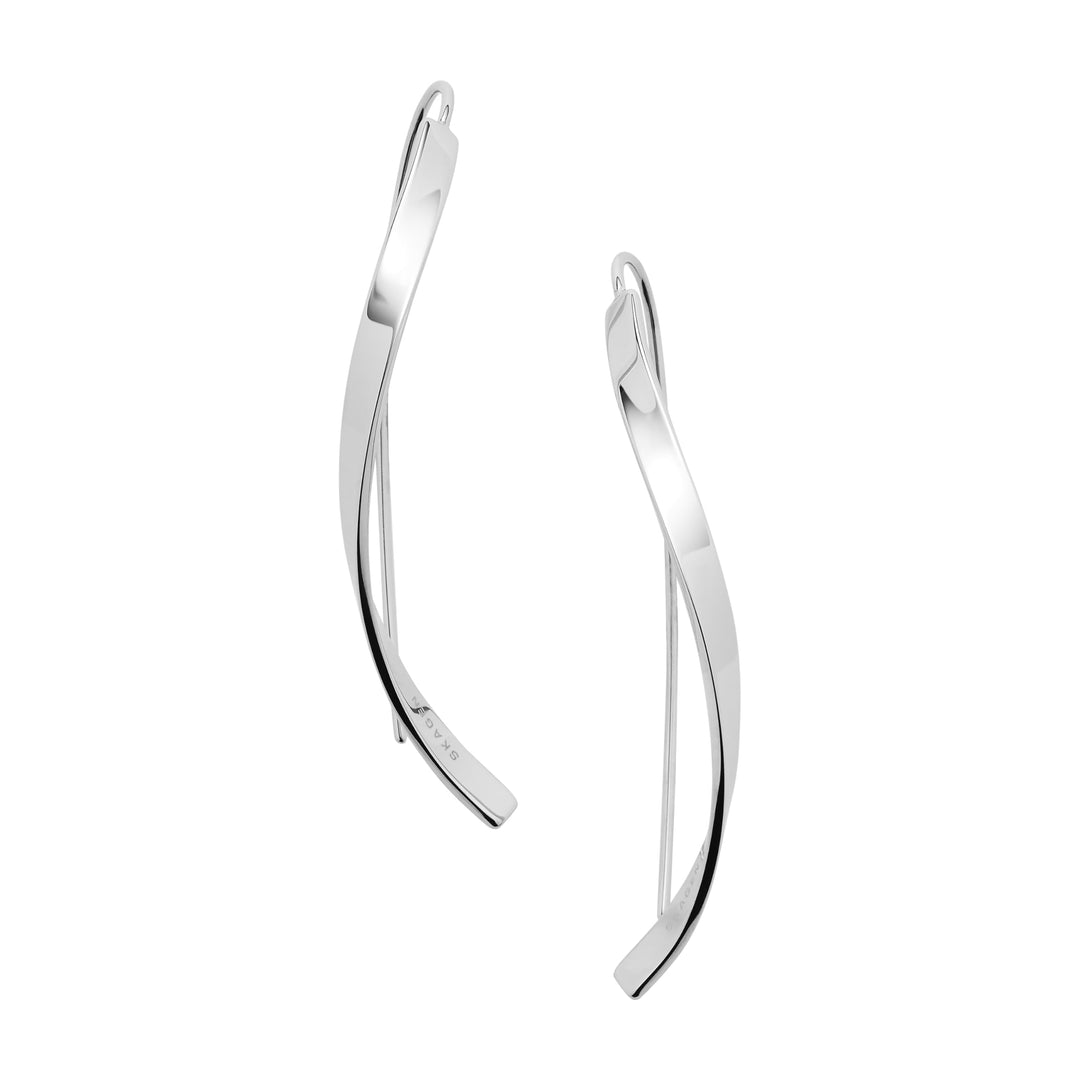 Skagen Damen Edelstahl Ohrringe mit Ohrbügelverschluss, Tropfenlänge: 50mm