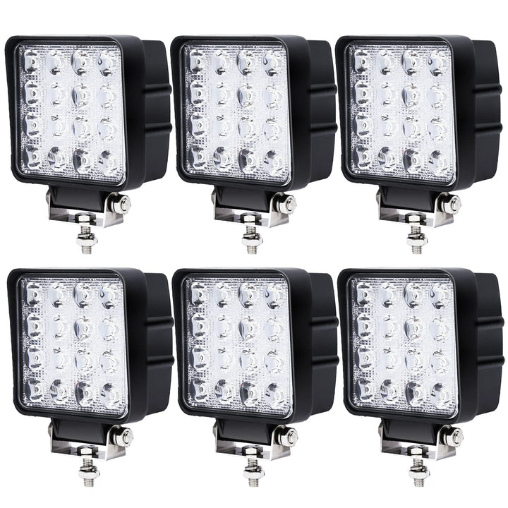 Rechteck LED Arbeitsscheinwerfer 12Volt 24V 48W LED Scheinwerfer für traktor,LKW,Offroad, SUV, ATV,
