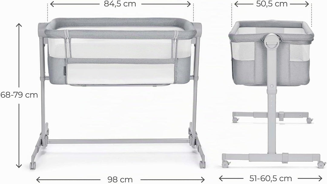 Kinderkraft NESTEE UP 2 Beistellbett 2 in 1, Kinderreisebett mit Matratze Laken, 5-stufige Matratzen