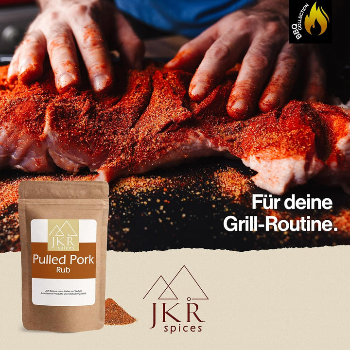 JKR Spices Pulled Pork Rub 900g, BBQ Gewürzmischung für Smoker Grill Ofen Dry Rub für Schweinenacken