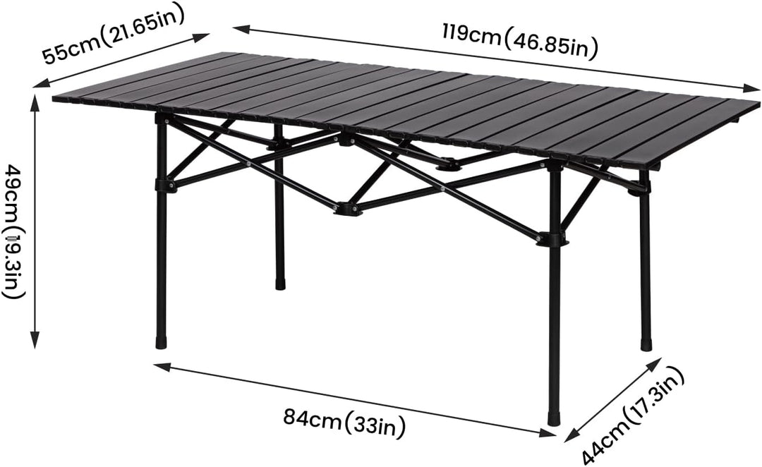 Campingtisch klappbar, Gartentisch aus Eisen, Balkontisch Klapptisch Beistelltisch für Garten Terras