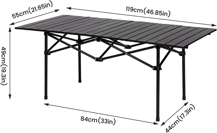 Campingtisch klappbar, Gartentisch aus Eisen, Balkontisch Klapptisch Beistelltisch für Garten Terras