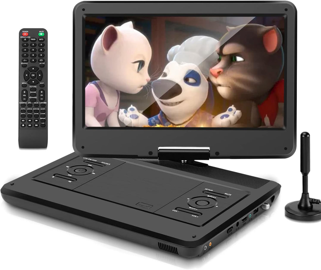 KCR 14-Zoll tragbarer TV/Tragbarer DVD-Player Combo mit HD LED-Drehbildschirm und DVB-T2 digitalem T