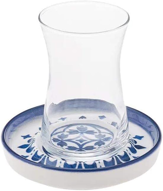 KARACA 153.03.06.7766 Tea Set, Steingut, Zeher Blue, Blu