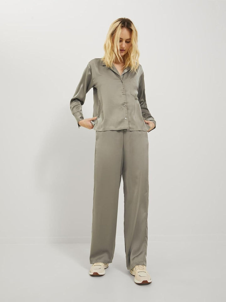 JACK & JONES Damen Jjxx Jxeva Ls Comfort Satin Shirt Noos Bluse XS Brindle, XS Brindle