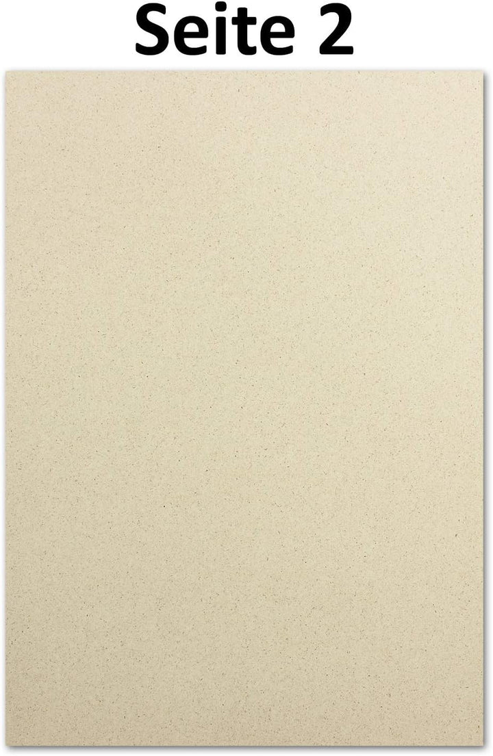 50x ÖKO Briefpapier aus Graspapier DIN A4 - Recycling Papier 160 g/m² - Umwelt Bastelpapier für Einl