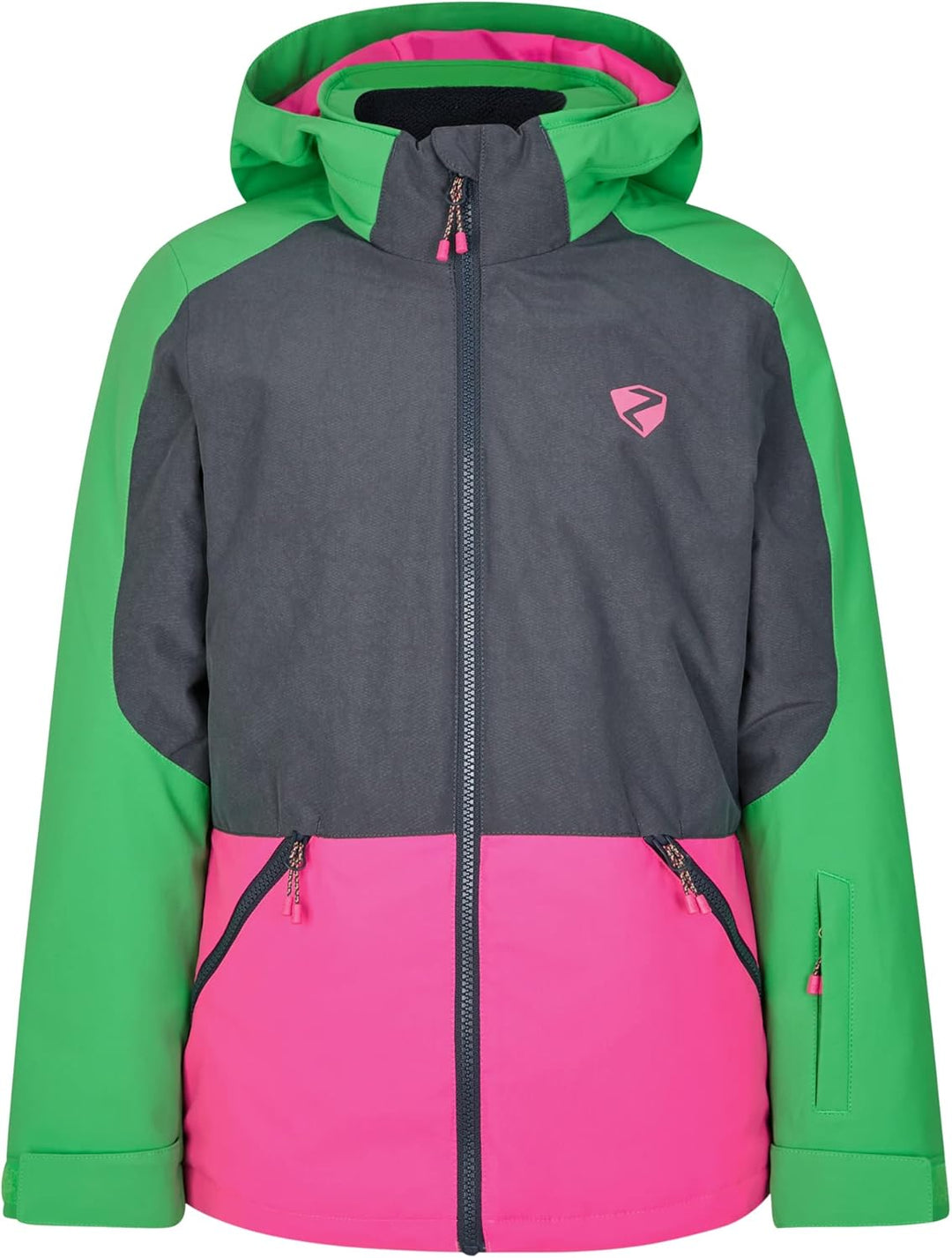 Ziener Mädchen Amely Ski-Jacke, Winter-Jacke | wasserdicht, winddicht, warm (1er Pack) 104 irish gre