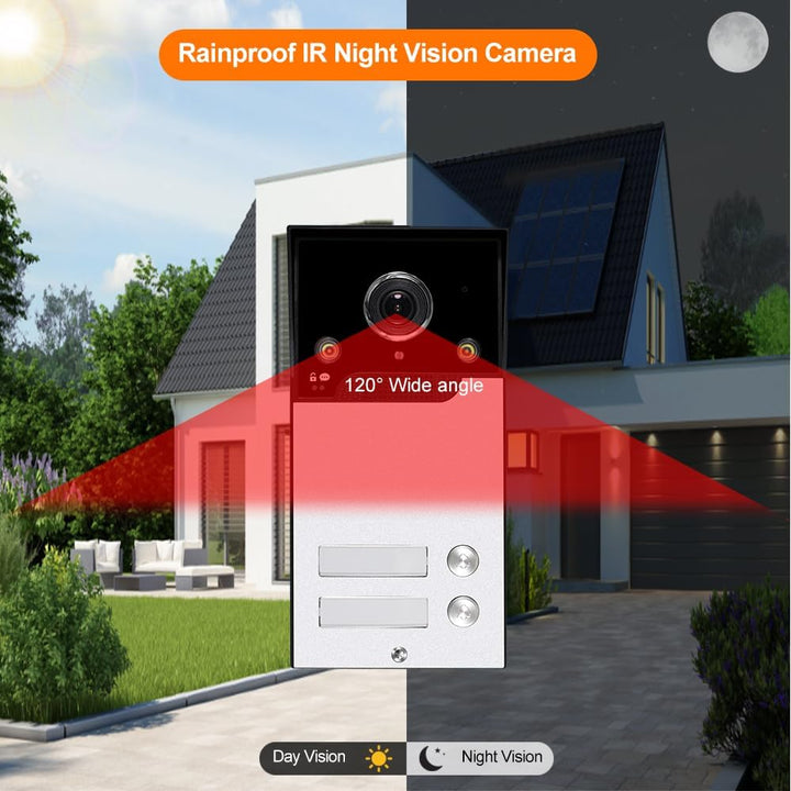 FTes RFKits WLAN Wireless Video Türsprechanlage,1080P Aussenkamera,7 Zoll Touchscreen Wireless Monit