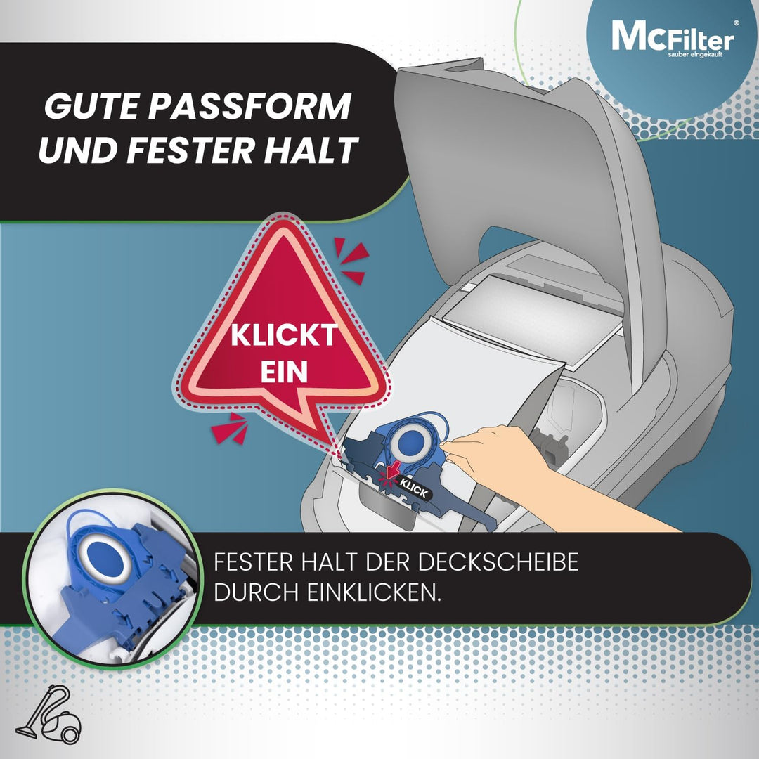 McFilter | 16 Staubsaugerbeutel geeignet für Miele Staubsauger S8340 PowerLine EcoLine | Staubbeutel