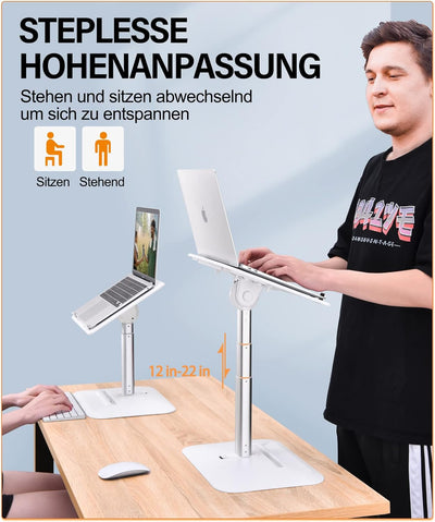 nediea Laptop Ständer Höhenverstellbar, Laptopständer Halterung Schreibtisch, Laptoptisch, Buch Stan