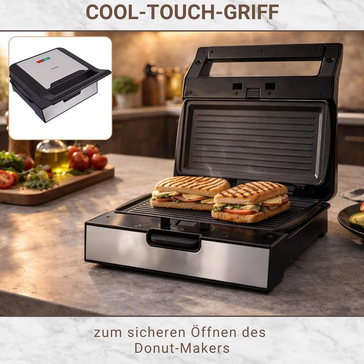 Syntrox Germany MM-1400W-Gusto-Grill Kontaktgrill mit wechselbaren, spülmaschinengeeigneten Platten