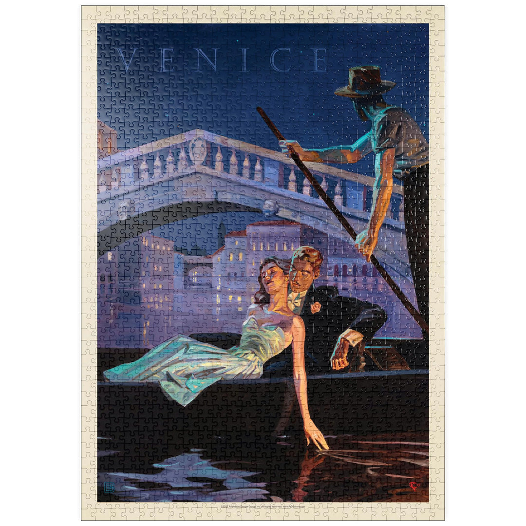 Italien: EIN Abend in Venedig, Vintage Poster - Premium 1000 Teile Puzzle - MyPuzzle Sonderkollektio