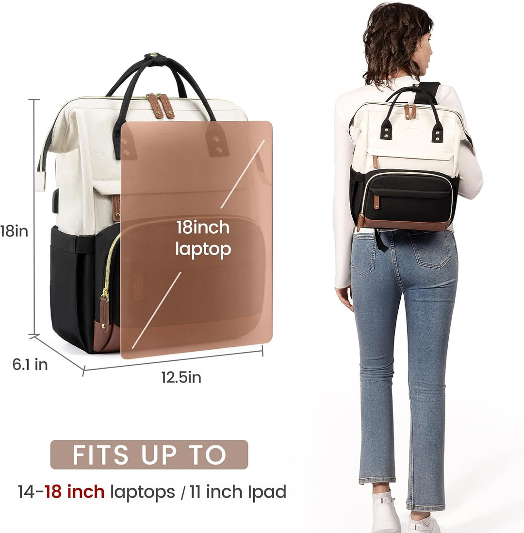 LOVEVOOK Rucksack Damen Laptop Rucksack mit Laptopfach 18 Zoll Schulrucksack Mädchen Teenager Schult