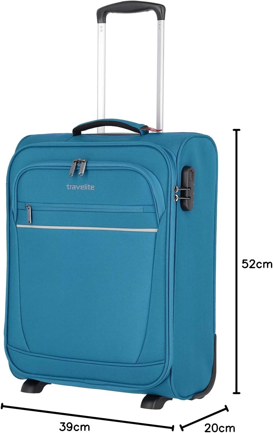 travelite 2 Rad Handgepäck Koffer mit Schloss erfüllt IATA Bordgepäck Mass, Gepäck Serie CABIN: Komp