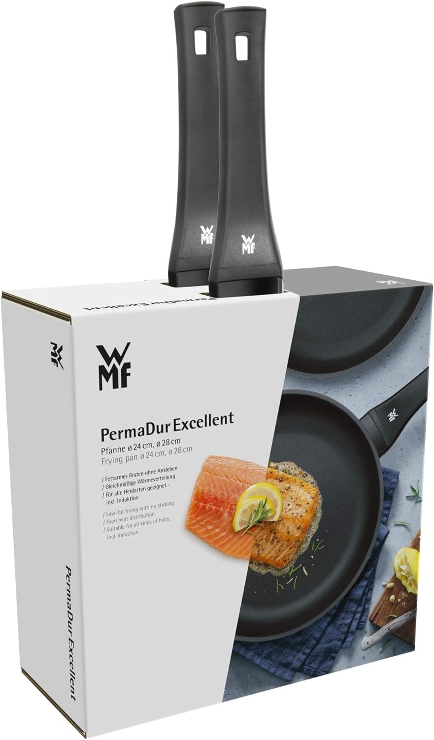 WMF PermaDur Excellent Pfannenset Induktion 2-teilig, Bratpfanne 28 + 24 cm, Aluminium beschichtet,
