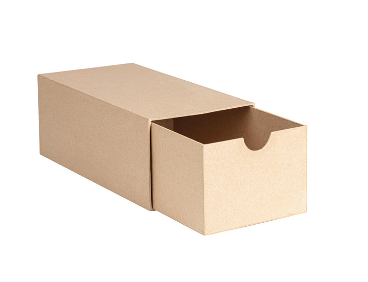 décopatch BT088C – EIN Ständer aus braunem Pappmaché, 32 x 16 x 12 cm, rechteckige Box mit Schublade