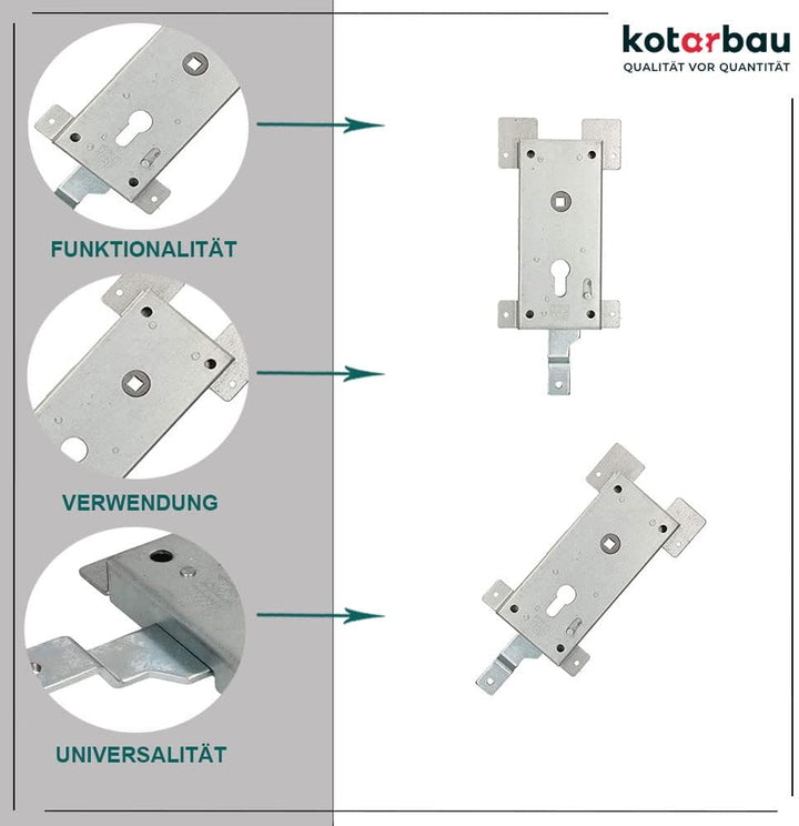 KOTARBAU® Garagenschloss 60 mm Stahl Torschloss Garagentorschloss Profilzylinder für Schwingtore Tor