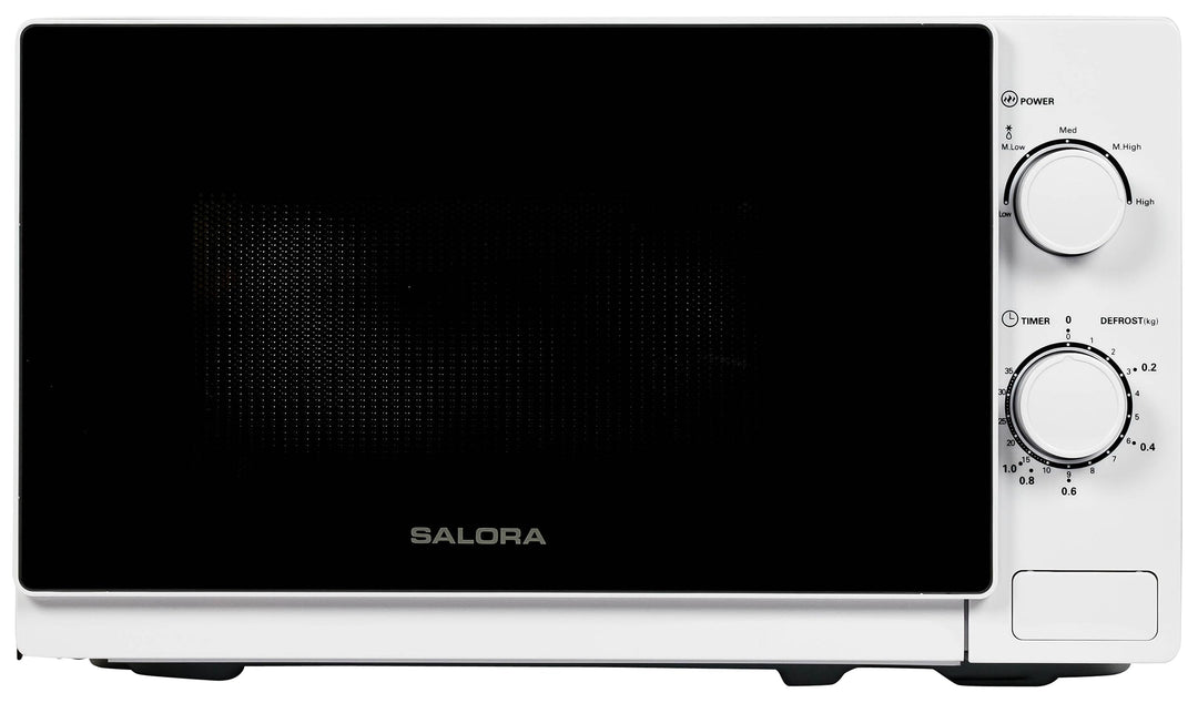 Salora 20MSM700 Mikrowelle 20L, 700W, Einfach zu Bedienen, 5 Leistungsstufen, Auftaufunktion, 35 Min