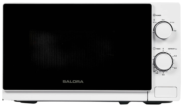 Salora 20MSM700 Mikrowelle 20L, 700W, Einfach zu Bedienen, 5 Leistungsstufen, Auftaufunktion, 35 Min