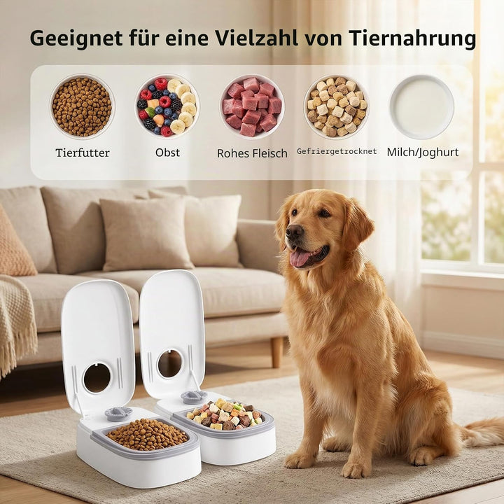2 x automatischer Futternapf für Katzen und Hunde