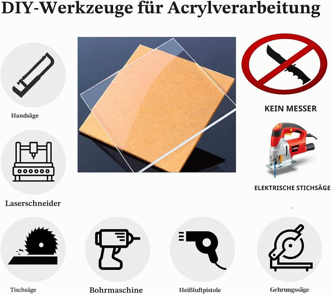 iBLUNT Acryl-Kunststoffplatten Acrylglasplatte Acrylicglasplatten Acrylglas Zuschnitt 3mm dick 305 m