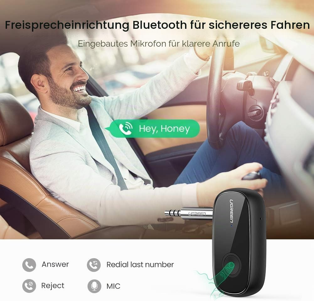 UGREEN CM279 Audio Transmitter, AUX, Bluetooth 5.0 aptX (schwarz)