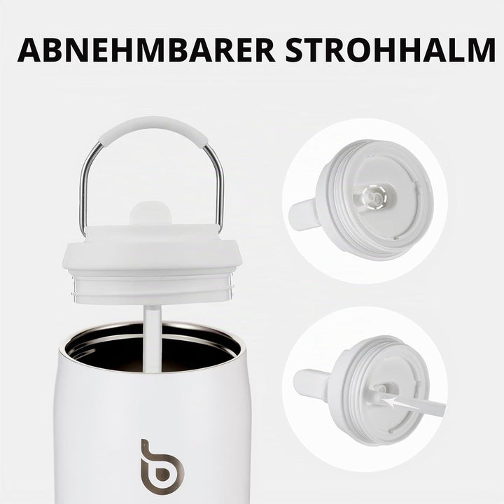 BOTTLE BOTTLE Isolierte Wasserflasche Edelstahl 32oz(946ml) mit Strohhalm Griff für Sport, Reisen, F