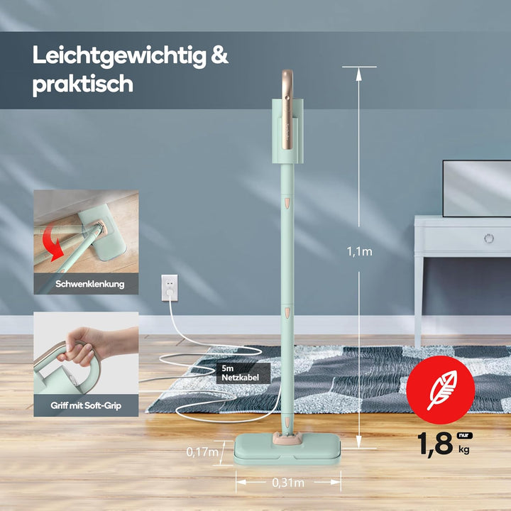 Newbealer Dampfreiniger 2-in-1 mit abnehmbarem Handdampfreiniger, 1200 W, 3 einstellbare Dampfstufen