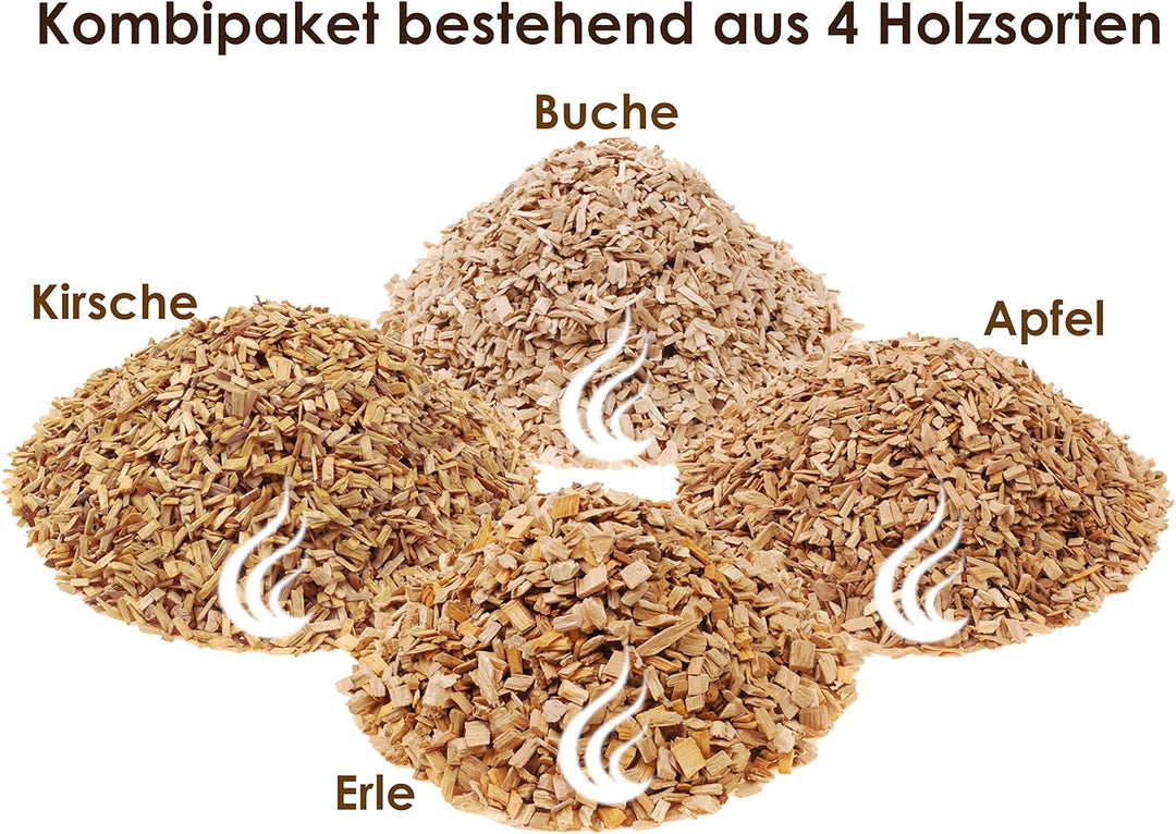 Räucherspäne Räucherchips Holzarten Apfel, Erle, Kirsche, Buche Typ 11 Spangrösse 6-10mm f. Räuchero