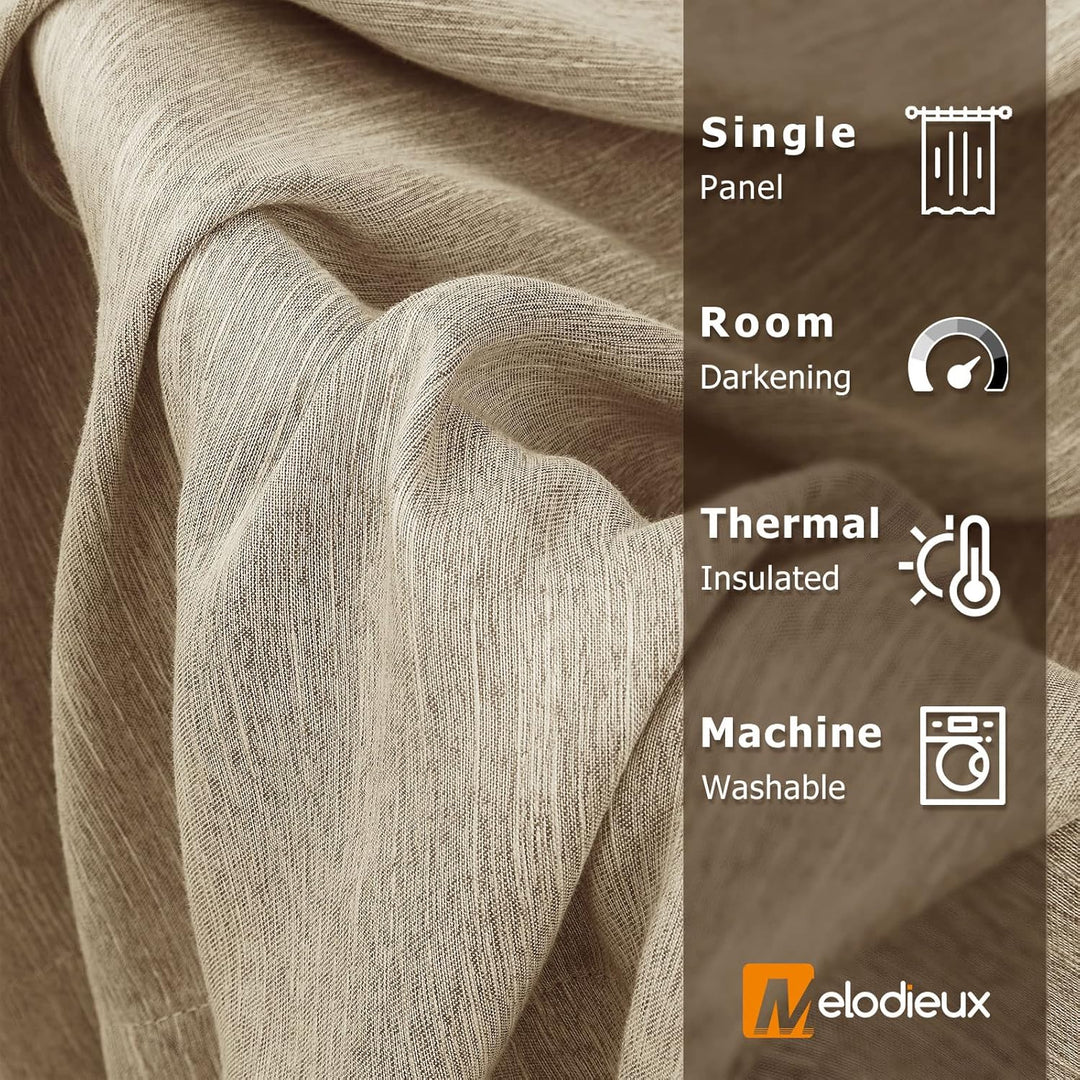 Melodieux Vorhänge Verdunkelung Gardinen Blickdicht Leinenoptik für Wohnzimmer kinderzimmer Schlafzi