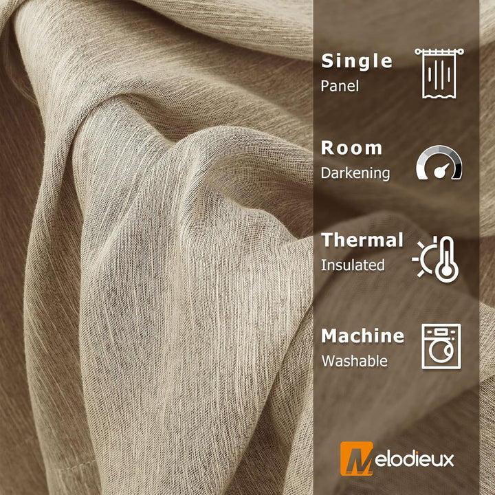 Melodieux Vorhänge Verdunkelung Gardinen Blickdicht Leinenoptik für Wohnzimmer kinderzimmer Schlafzi