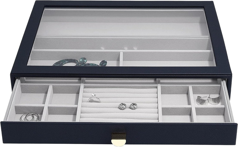 Stackers Navy Pebble Supersize Jewellery Box Display Drawer, Navy