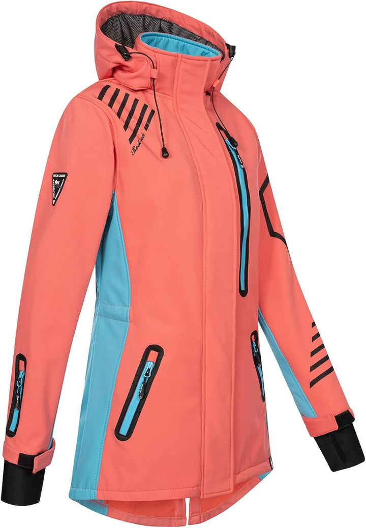 Rock Creek Damen Softshell Jacke Mantel D-491 XS Coral, XS Coral
