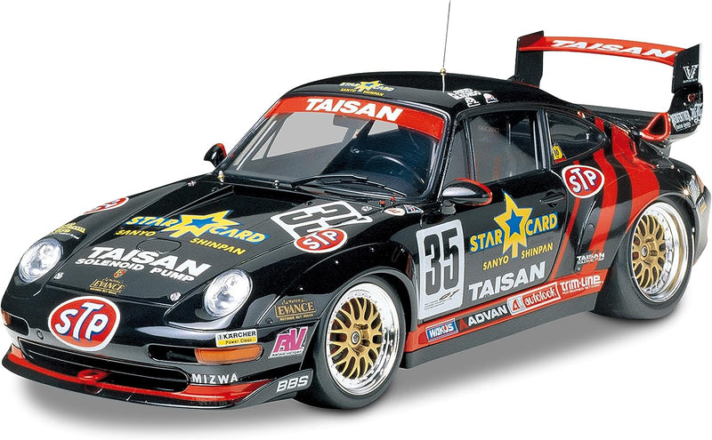 Tamiya 300024175 Porsche Fahrzeug 300024175-1:24 Taisan Starcard 911GT2 `95,originalgetreue Nachbild