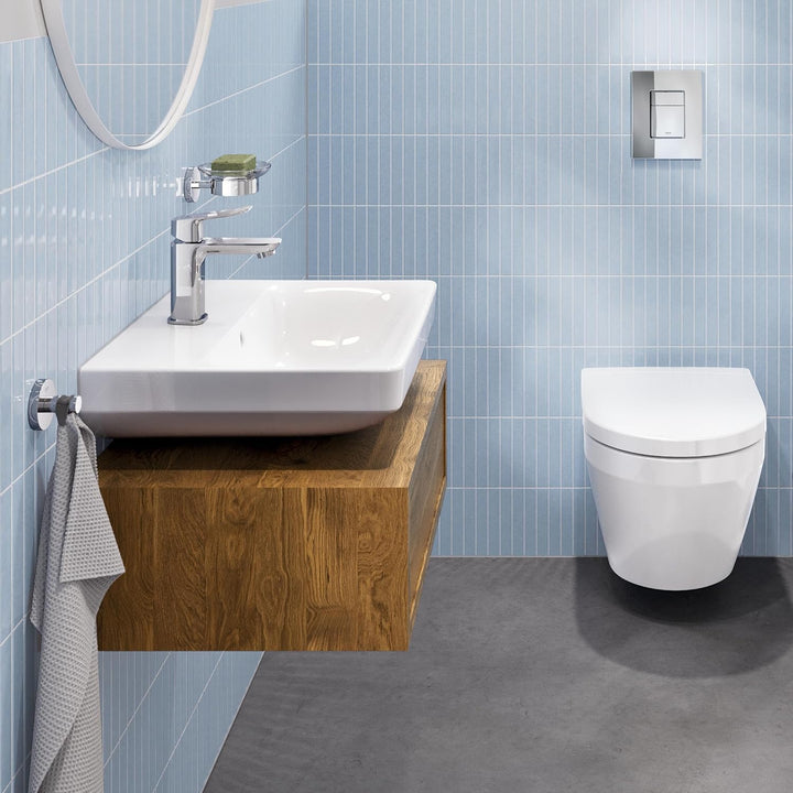 GROHE Dice, energiesparende Waschtischarmatur, Kaltwasser in Mittelstellung (Wasserhahn für das Bad,
