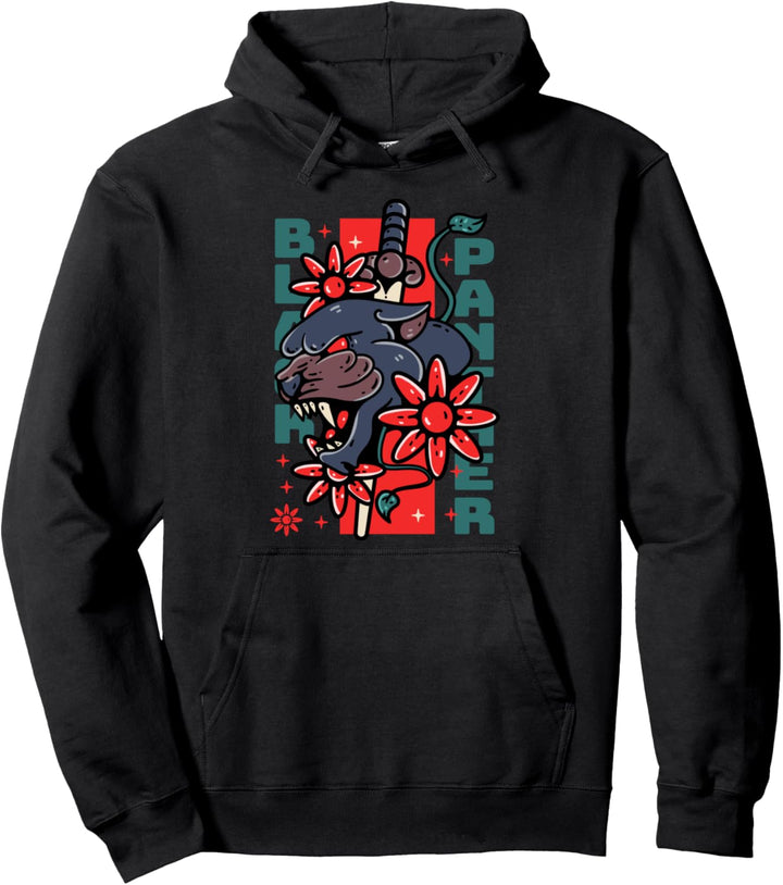 Stay Wild & Free Cool Black Panther Illustration Grafik Pullover Hoodie