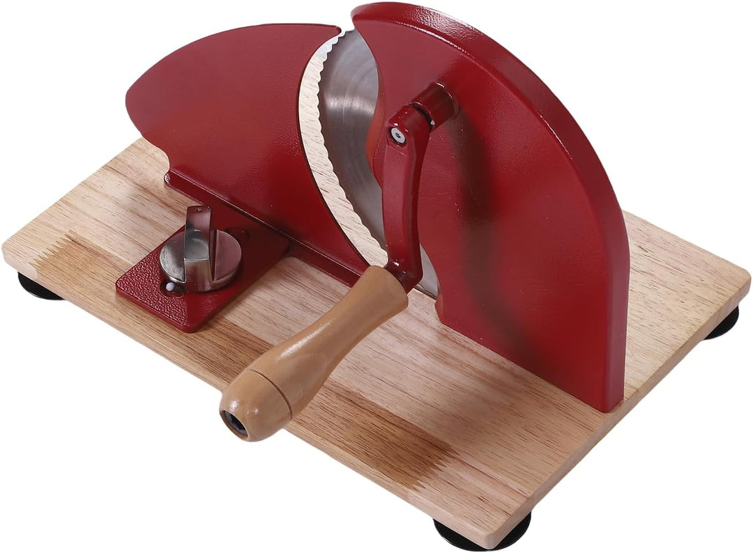 Handkurbel -Brotschneidemaschine, Hölzerne Basis -Design -Schnittblätter Einfach zu Bedienen Tragbar