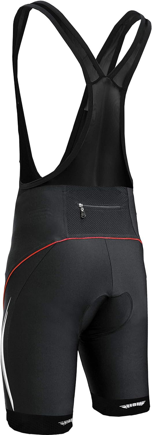 Berkner - Derek-Plus, Trägerhose, Radlerhose mit Trägern und Gel - Sitzpolster Schwarz - Rot 4XL, Sc