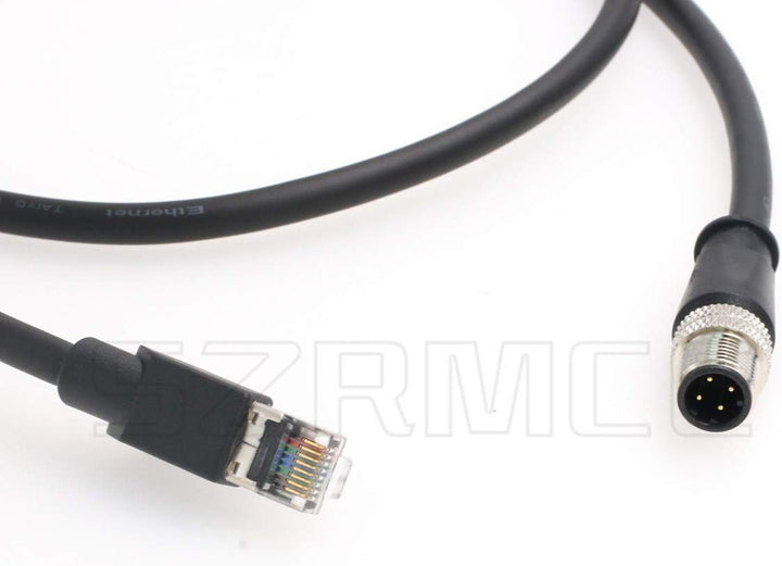 SZRMCC M12 4-Pin auf RJ45 Stecker Industrial Ethernet Abgeschirmtes Kabel Cat5e Hochflexibles Indust