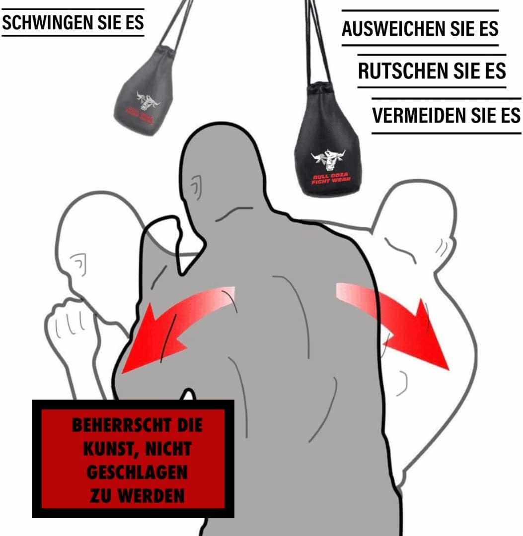 BULL DOZA FIGHT WEAR Ausweichen Reaktionstasche – Faustbreite – 1 kg wenn gefüllt – 2 Meter Seil zum
