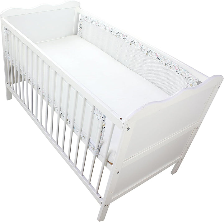 TupTam Gitterstäbe Schutz Netz Babybett Nestchen 3D Mesh 2 Pack, Farbe: Extra Dickes 8mm Netz/Vogelb
