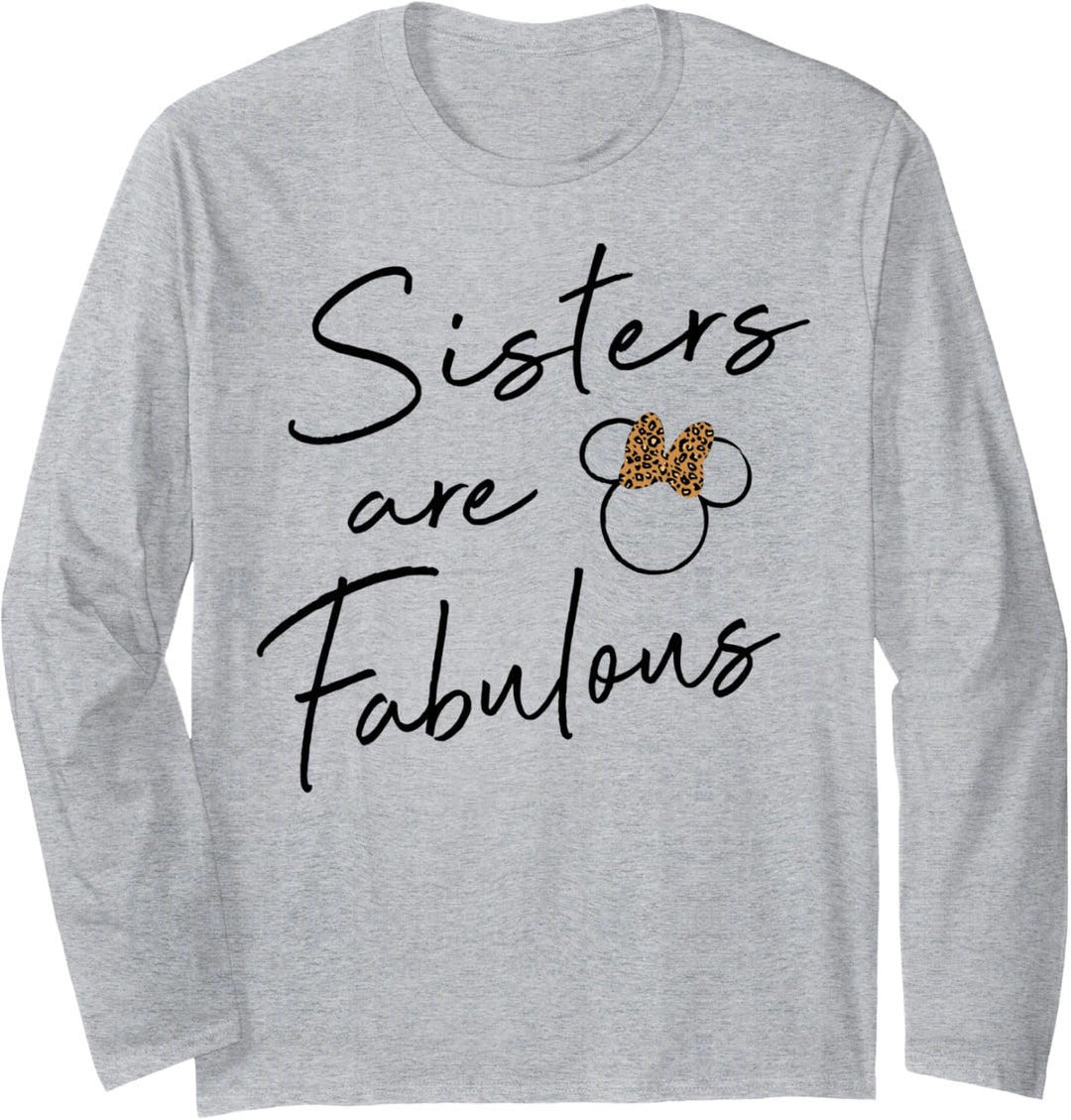 Disney Minnie Mouse Sisters Are Fabulous Cheetah Print Schleife Langarmshirt