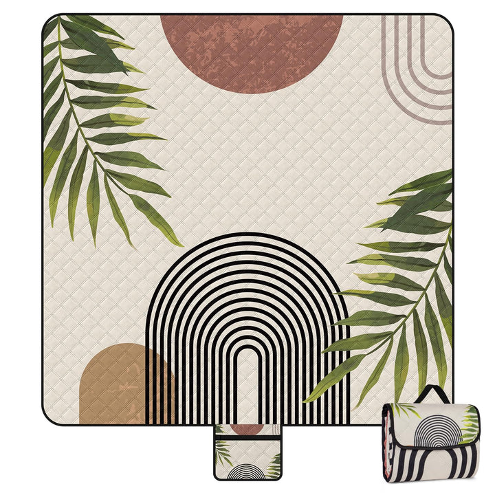 Picknickdecke Wasserdicht, 200 x 200cm Bohemian Gross Stranddecke Sandfrei für 4-6 Personen, Tragbar