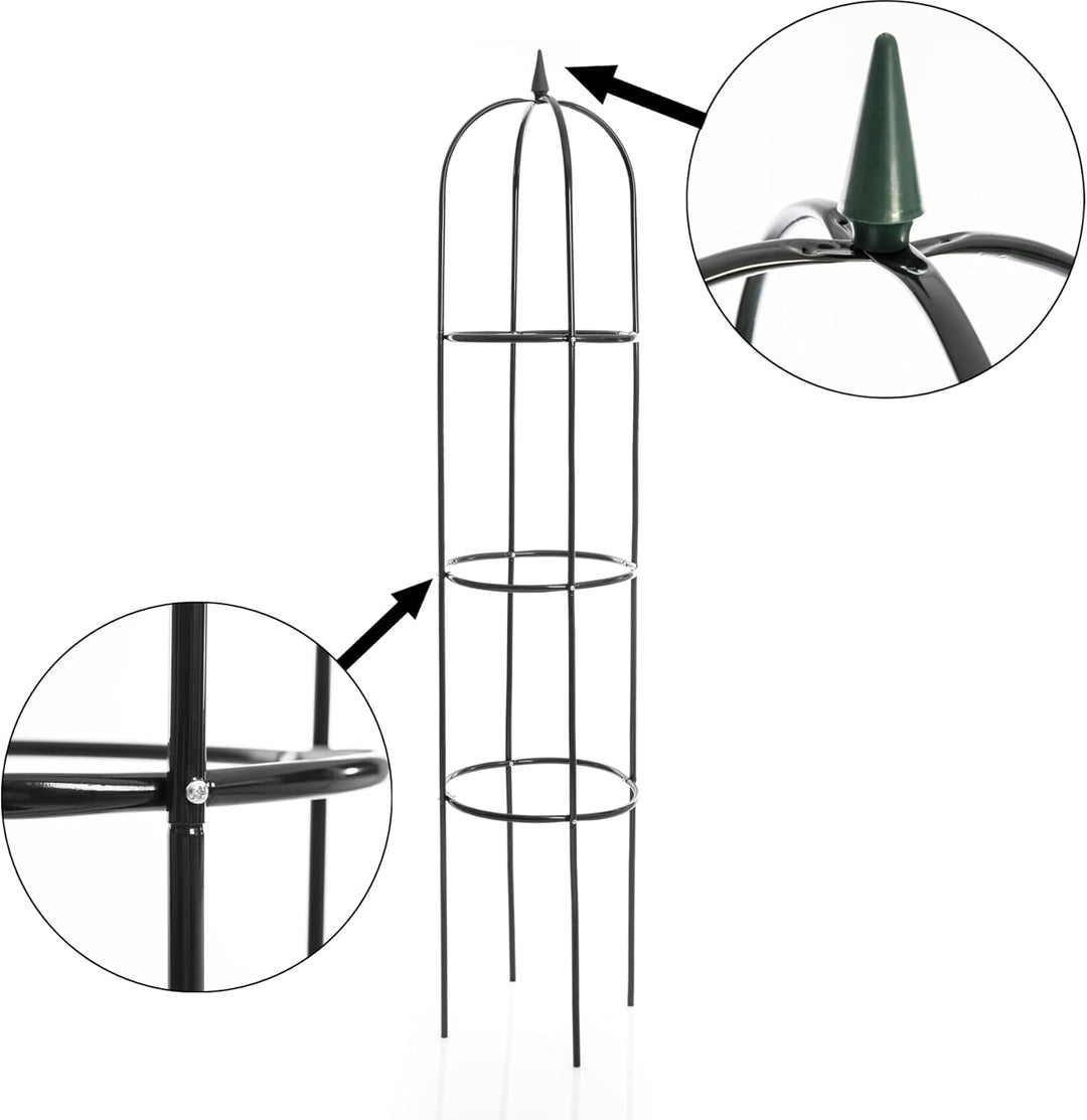 BigDean Rankhilfe Rosenbogen 40 x 200 cm grün witterungsbeständig - Obelisk Rankturm Rankenhilfe Ros