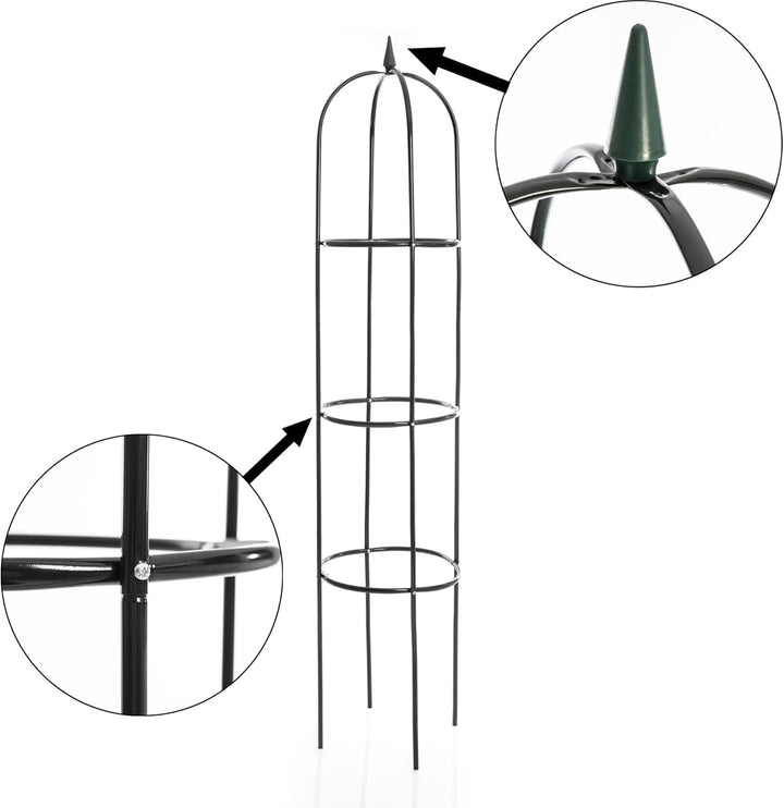 BigDean Rankhilfe Rosenbogen 40 x 200 cm grün witterungsbeständig - Obelisk Rankturm Rankenhilfe Ros