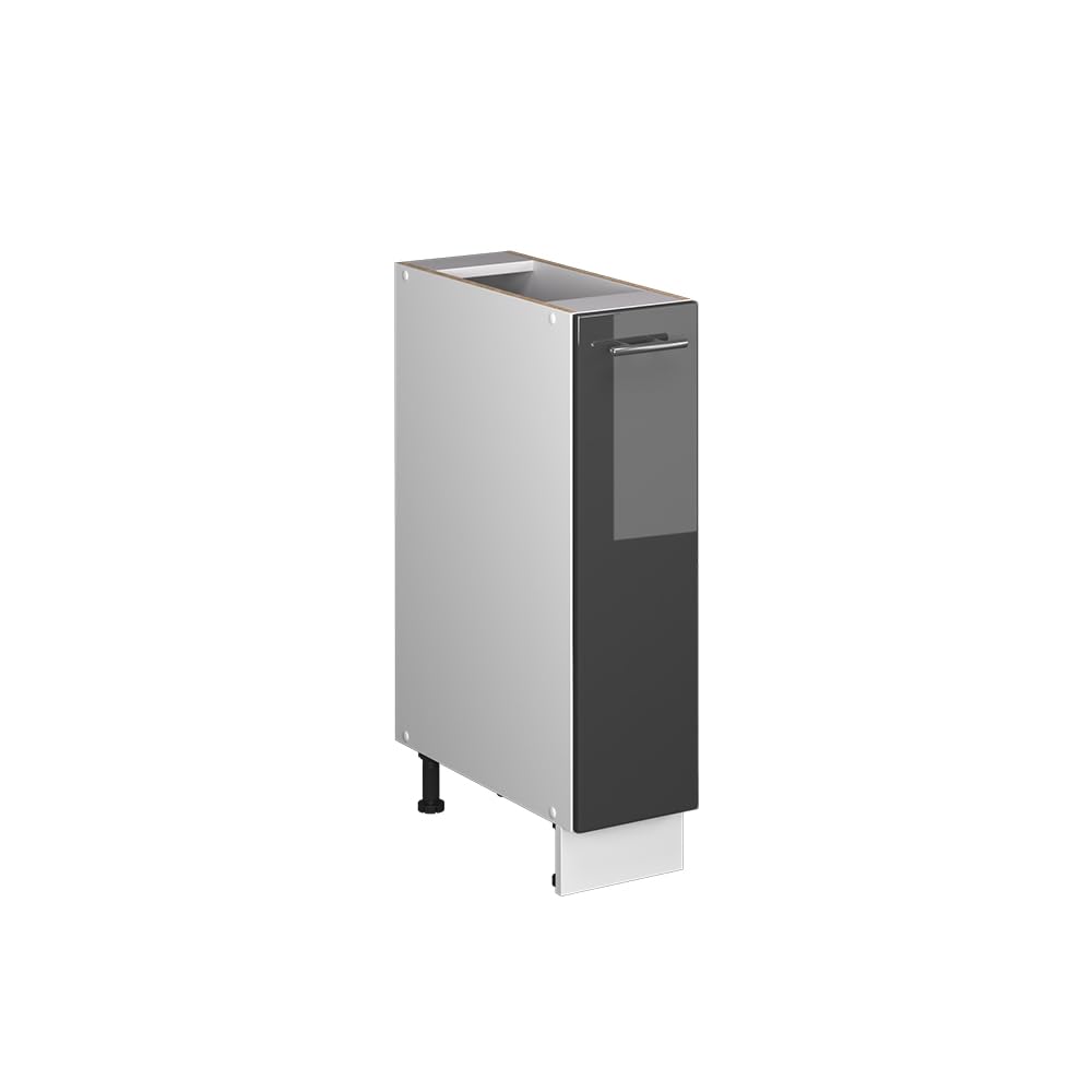 Vicco Apothekerschrank Fame-Line, Anthrazit Hochglanz/Weiss, 20 cm ohne Arbeitsplatte, zur Kombinati