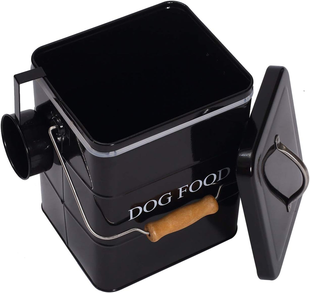 Geyecete - Futtertonnen für Haustierfutter, Vorratsbehälter mit Deckel und Schaufel, Metall futterbo