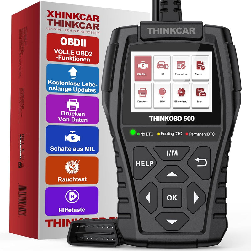 thinkcar OBD2 Diagnosegerät, OBD500 Diagnosegerät Auto Grosse Grösse & Deutsch Unterstützen, Volle O