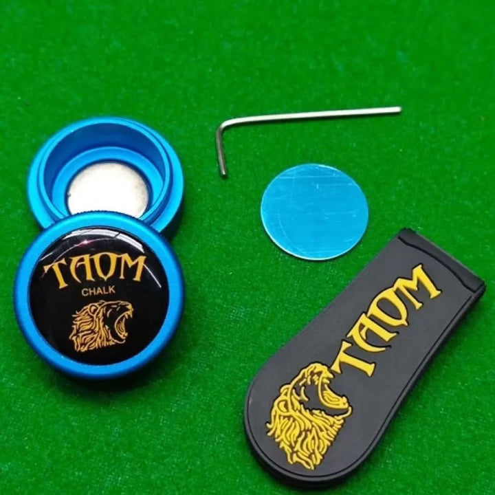 TAOM Pool Kreidehalter Runde Form Praktisches Werkzeug Billard Zubehör Magnetische Mini Kreide Spitz
